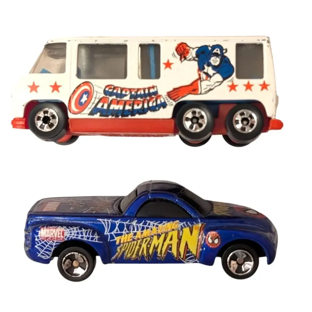 Marvel Toy Vehicles Captain America Scene Machine and Spiderman